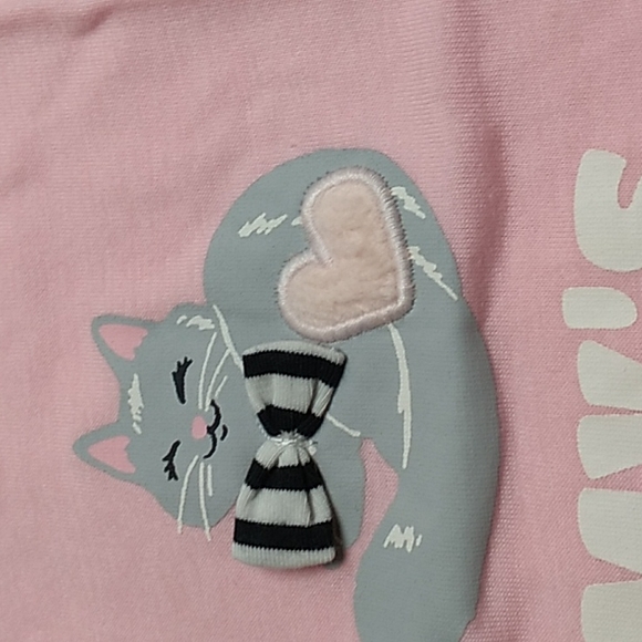 Pink First Impressions Girls t-shirt w Cats & Fuzzy Hearts 6-9 Months - Picture 4 of 9